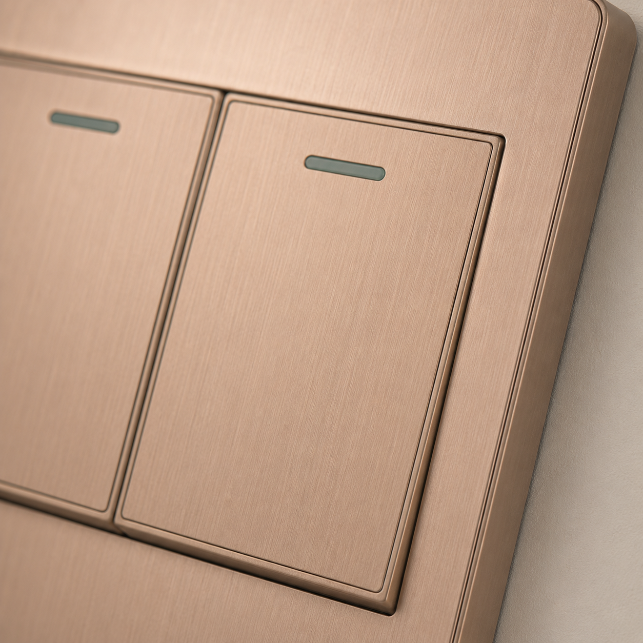 Mayfair - Screwless Brushed Gold 2-Gang Wall Light Switch