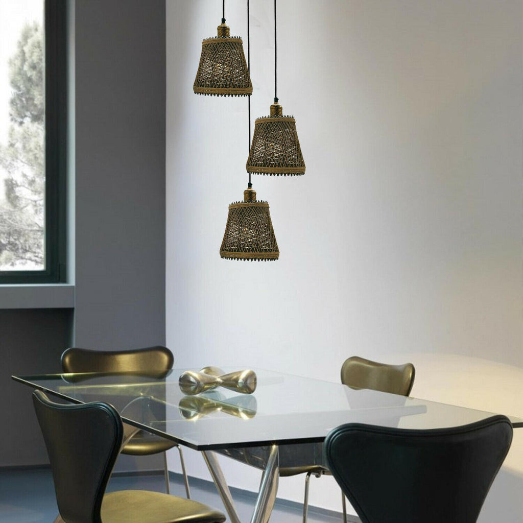 The Reedfall Pendant — 3-Arm Rattan