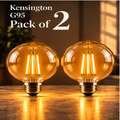 Kensington G95 amber glass E27 LED bulbs — pack of 2