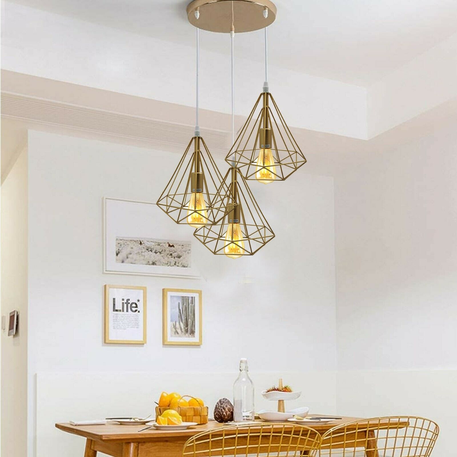 The Celeste Pendant — 3-Light Cluster, Gold