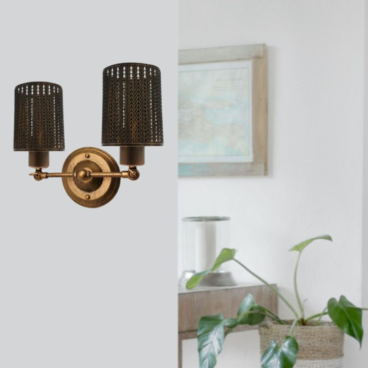 The Kentwold Wall Light — Twin Arm Brass Sconce