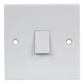 Deta Slimline White 1 Gang 2 Way 10A Light Switch