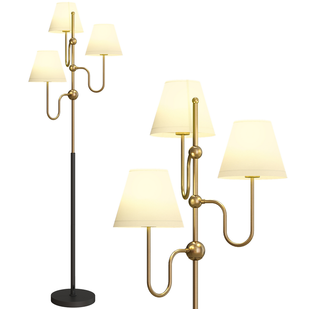 The Elysian Floor Lamp — 3-Light Golden Branch Standing Light