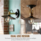 The Bramfield Dual — Flat Shade Wall & Ceiling Light