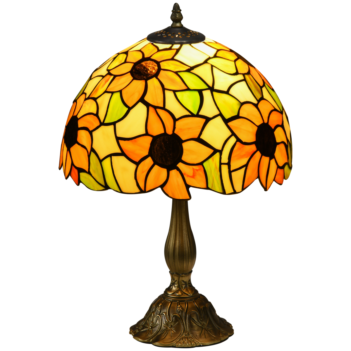 The Belmara Sunflower — Stained Glass Table Lamp