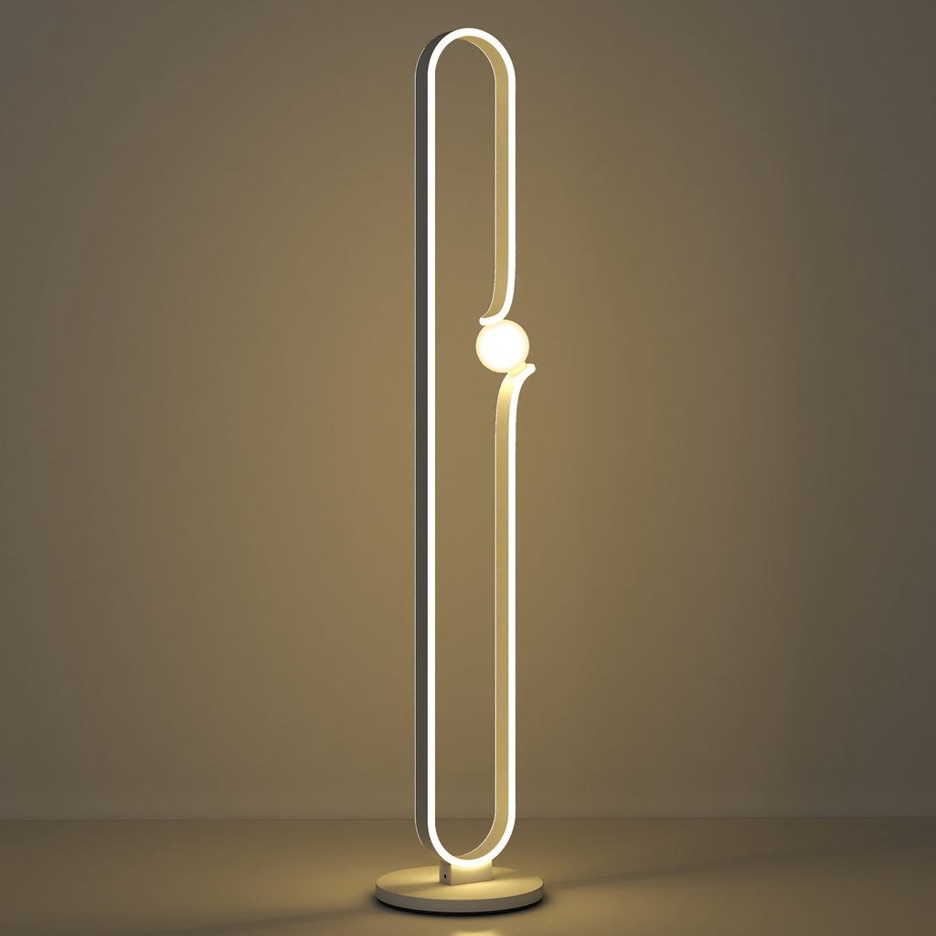 The Lyric Floor Lamp — LED Note & Glass Orb Standing Lamp