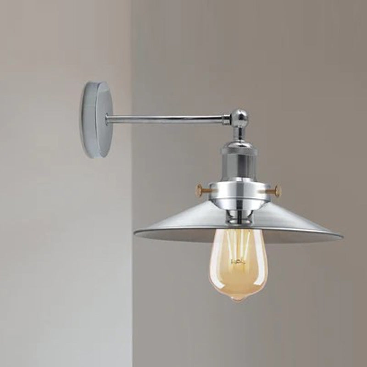The Oakendale Cone — Satin Nickel Adjustable Wall Light