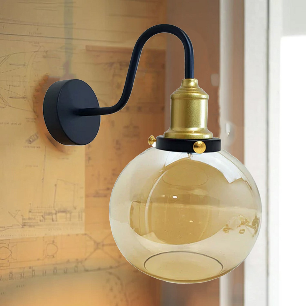 The Sandmere Wall Light — Amber Glass