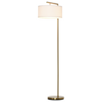 The Delaney Floor Lamp — Gold Pole Linen Drum Standing Lamp