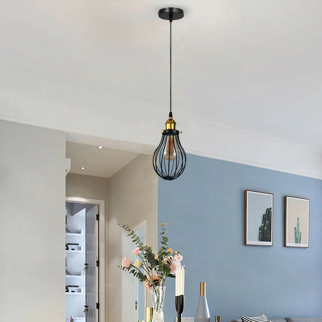 The Ravensbourne Pendant — Black Wire Cage Cluster Ceiling Light
