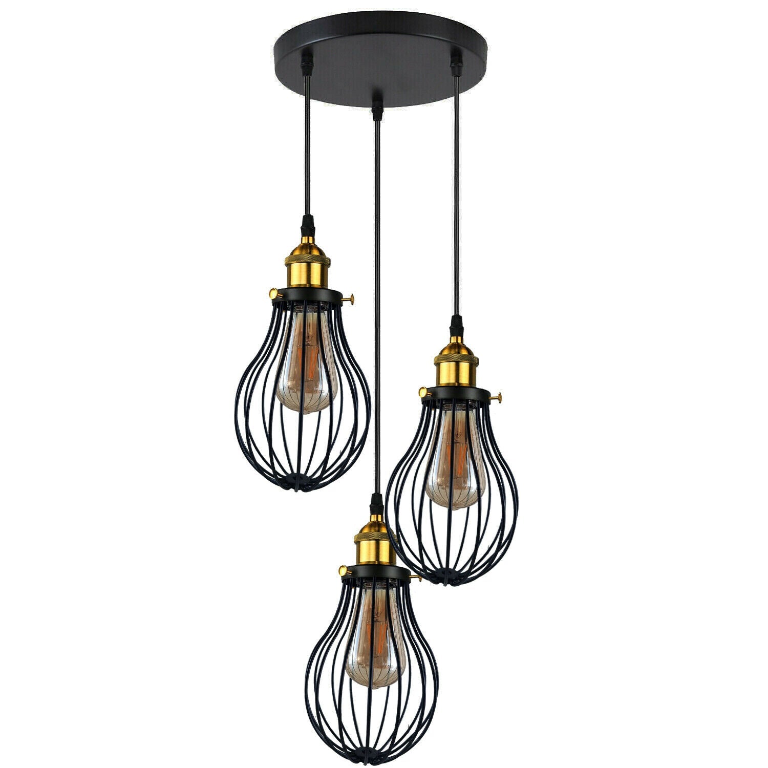 The Ravensbourne Pendant — Black Wire Cage Cluster Ceiling Light