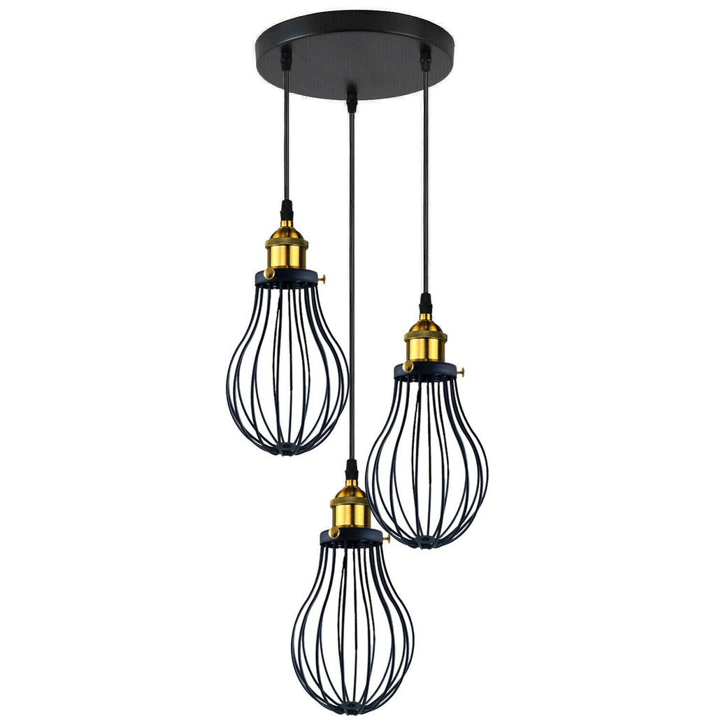 The Ravensbourne Pendant — Black Wire Cage Cluster Ceiling Light