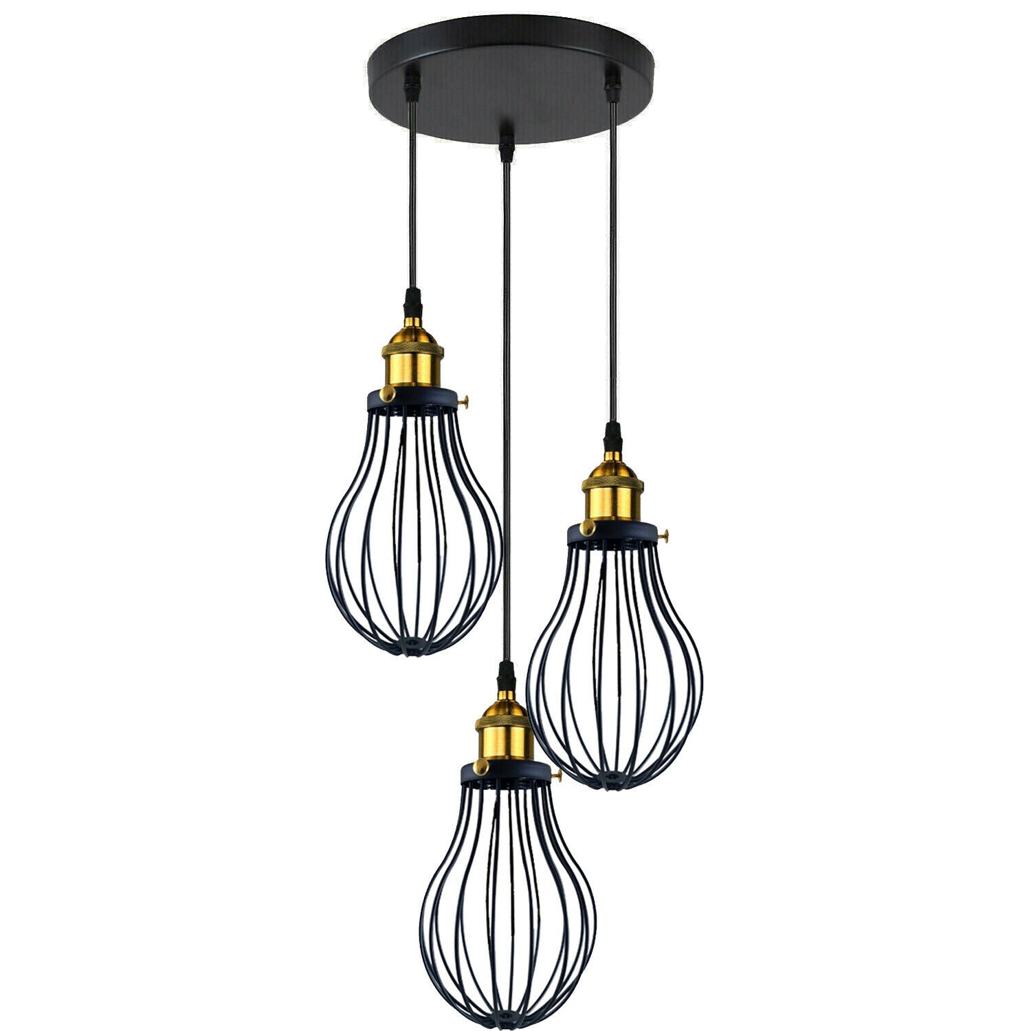 The Ravensbourne Pendant — Black Wire Cage Cluster Ceiling Light