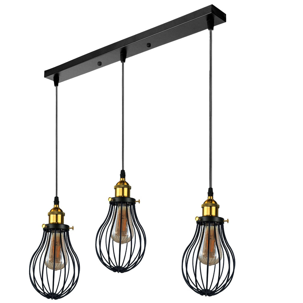 The Ravensbourne Pendant — Black Wire Cage Cluster Ceiling Light