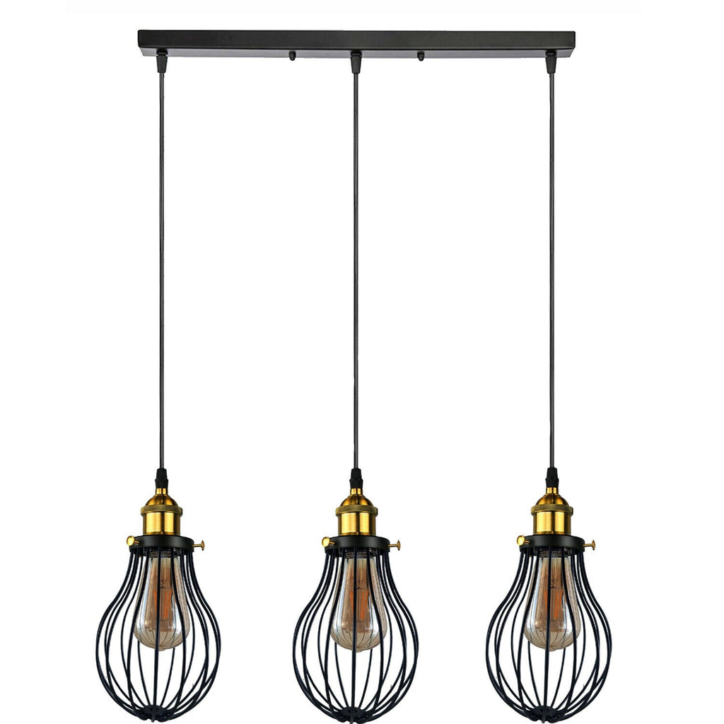 The Ravensbourne Pendant — Black Wire Cage Cluster Ceiling Light