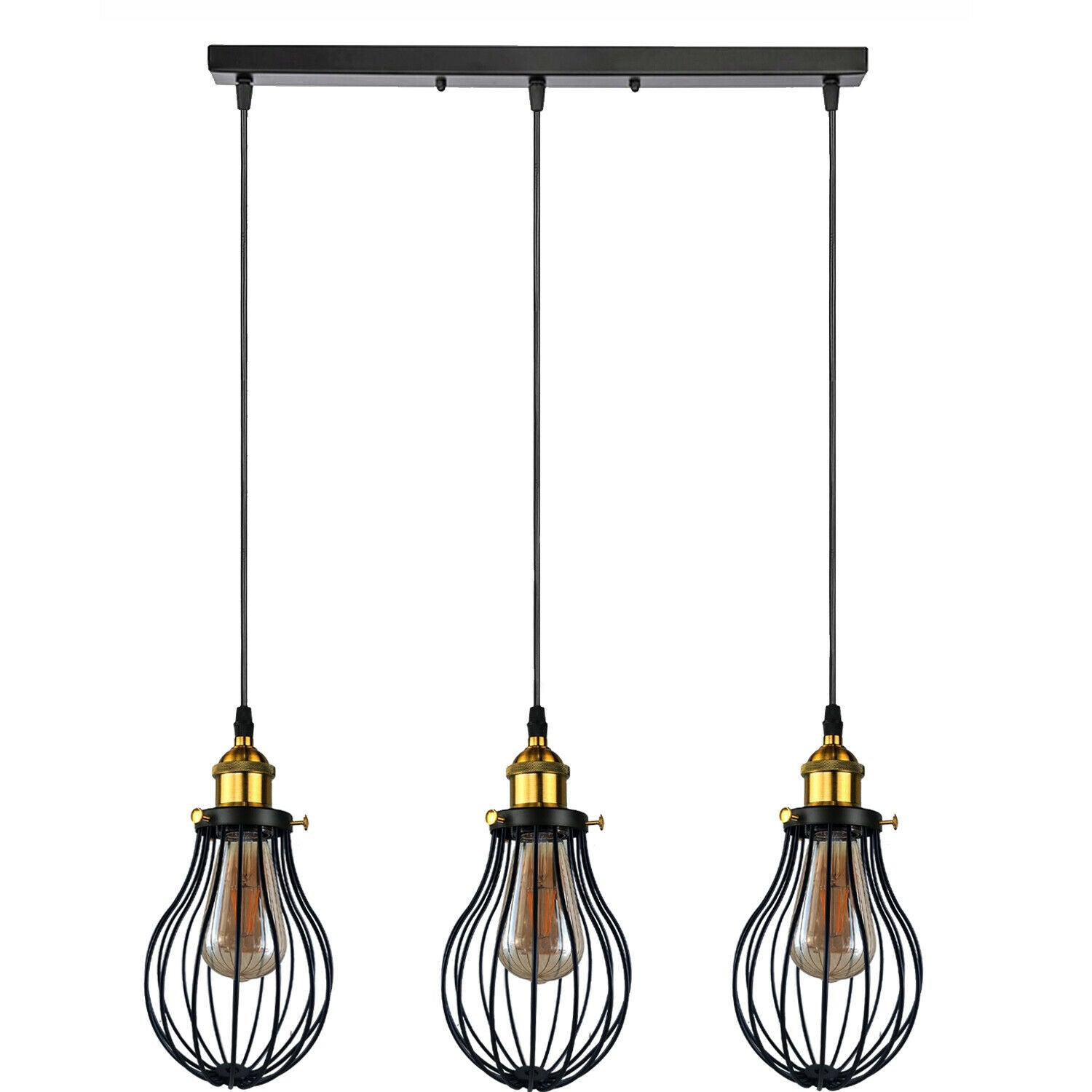 The Ravensbourne Pendant — Black Wire Cage Cluster Ceiling Light