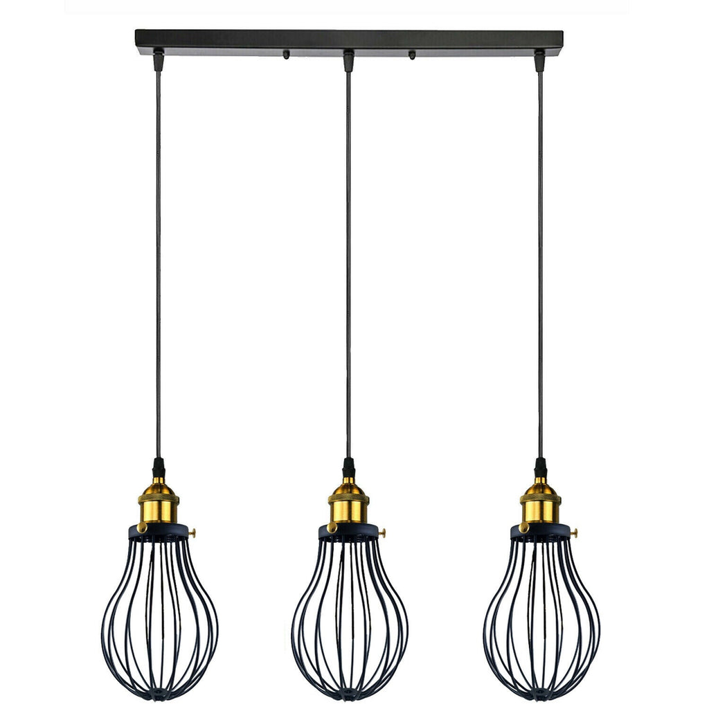 The Ravensbourne Pendant — Black Wire Cage Cluster Ceiling Light