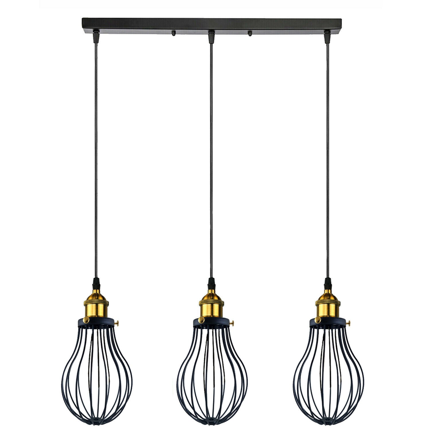 The Ravensbourne Pendant — Black Wire Cage Cluster Ceiling Light