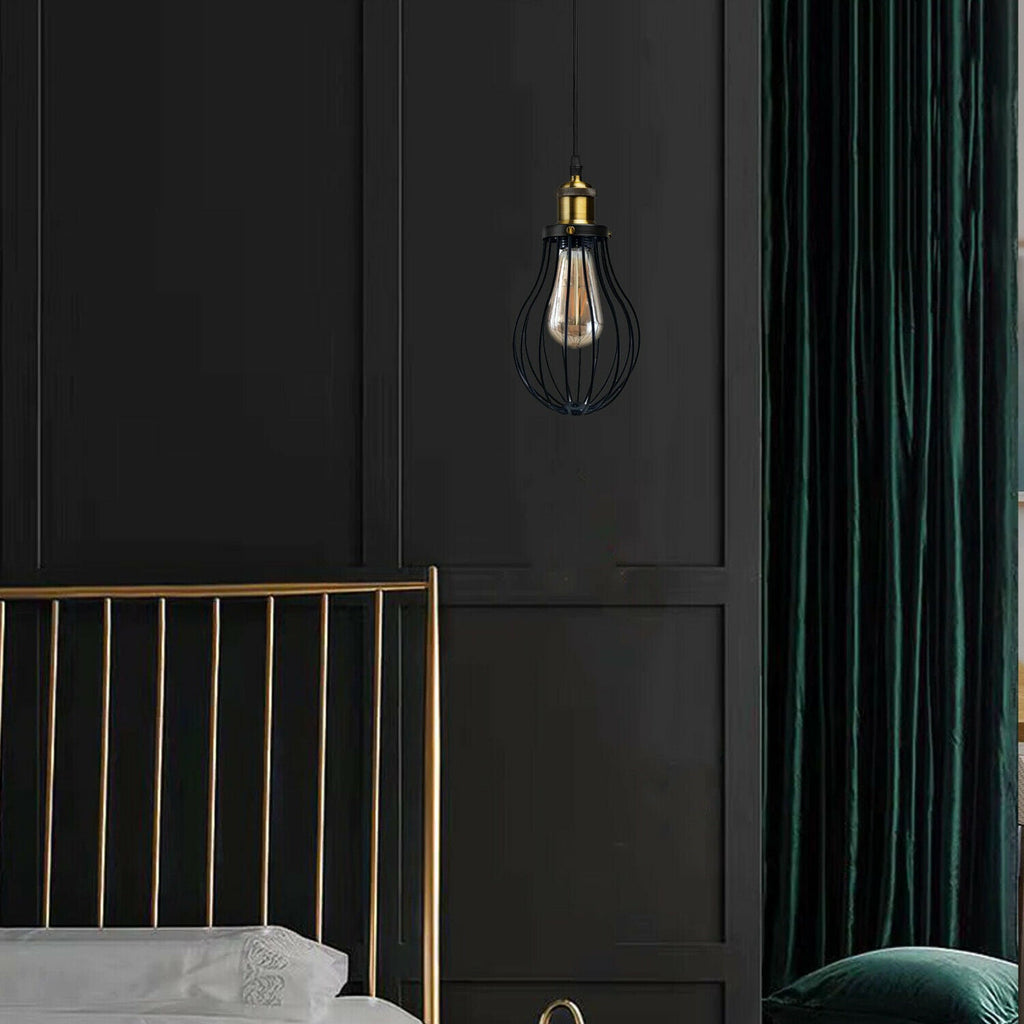 The Ravensbourne Pendant — Black Wire Cage Cluster Ceiling Light