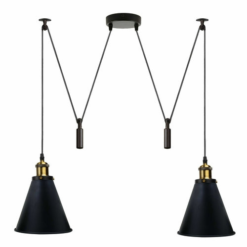 The Colby Pendant — 2-Head Pulley Spider Ceiling Light