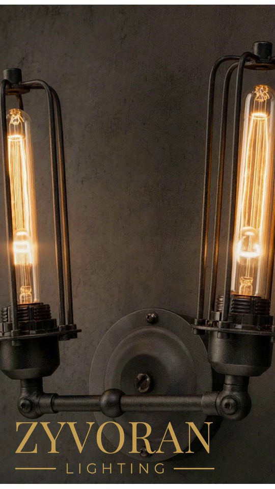 Clerkenwell &mdash; Industrial Double Edison Cage Wall Sconce by@Outfy