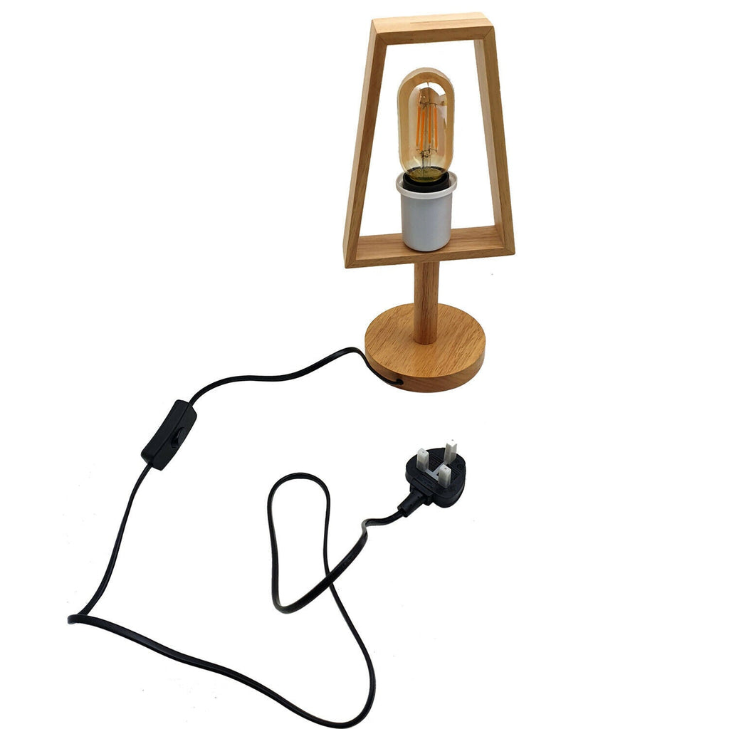 The Millbrook Lamp — Wooden Trapezoid Table Lamp