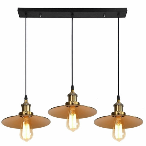 The Sovereign Pendant — 3-Light Bar, Brass