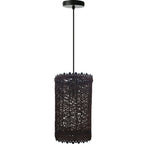 The Solisweave Pendant — Woven Rattan Cylinder Light