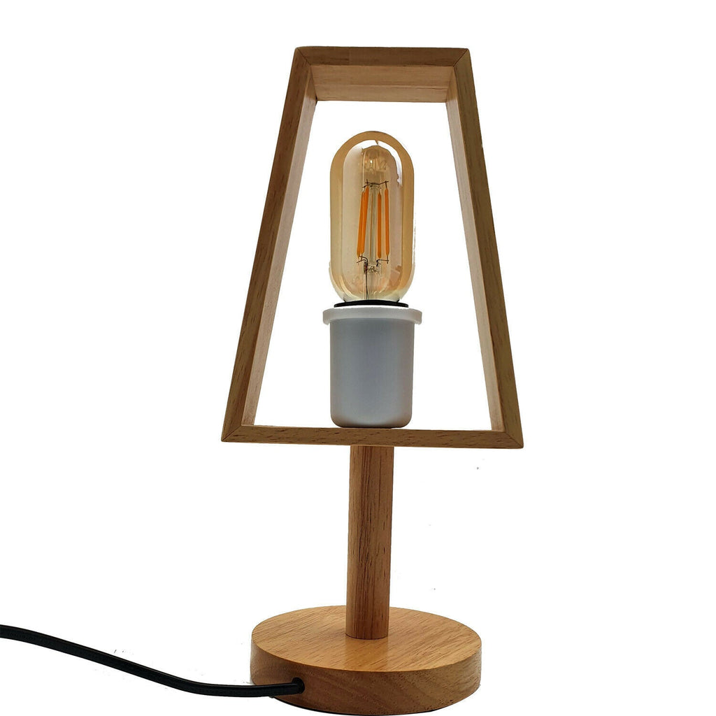 The Millbrook Lamp — Wooden Trapezoid Table Lamp