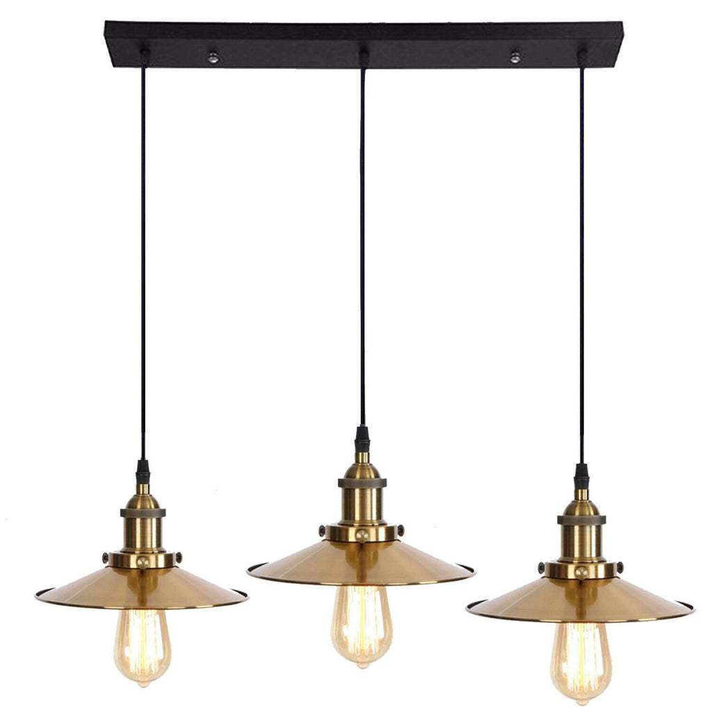 The Sovereign Pendant — 3-Light Bar, Brass