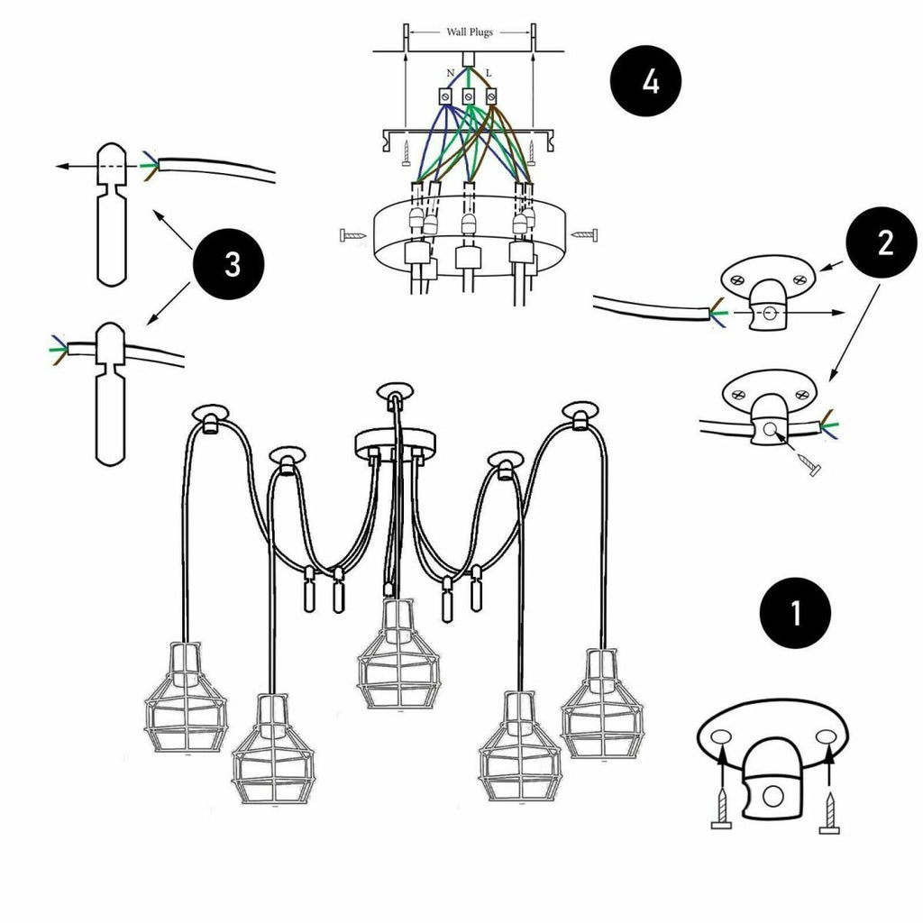The Vantreath Pendant Chandelier — Spider Cage (6-Light)