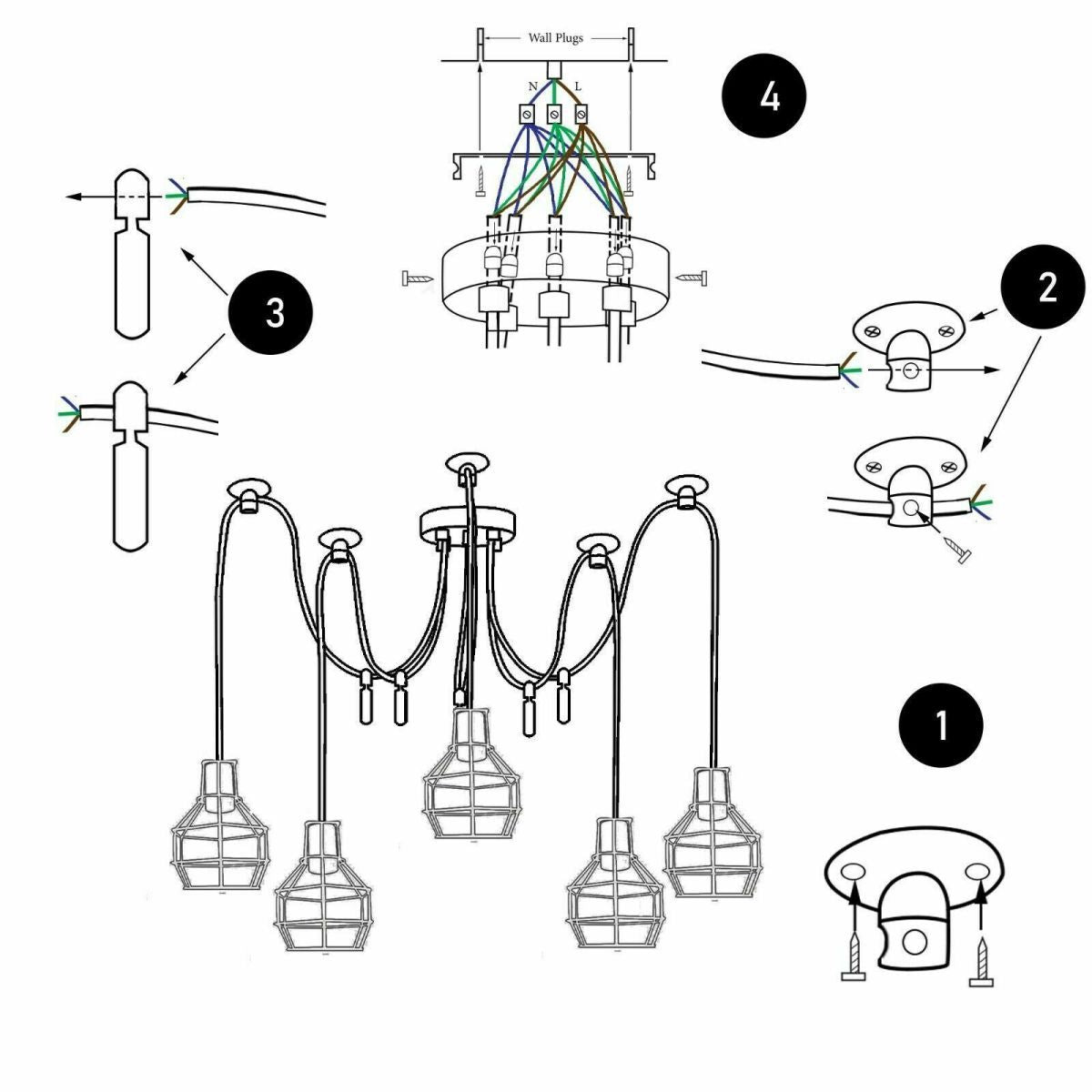 The Vantreath Pendant Chandelier — Spider Cage (6-Light)