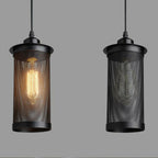 The Bishopsgate Pendant — Black Perforated Cylinder Cluster