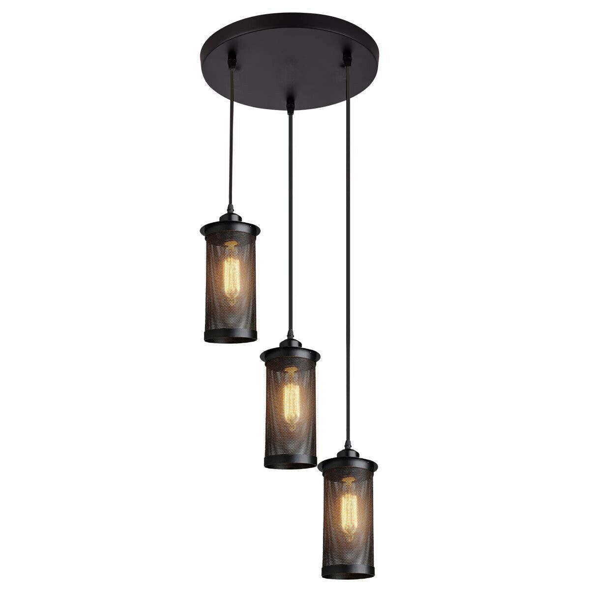The Bishopsgate Pendant — Black Perforated Cylinder Cluster