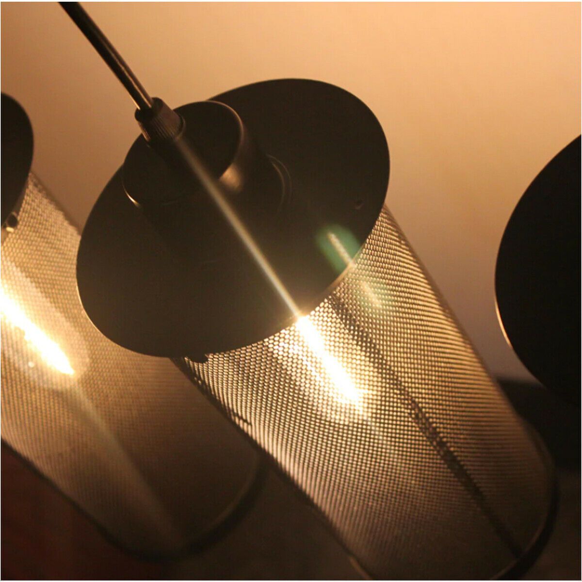 The Bishopsgate Pendant — Black Perforated Cylinder Cluster