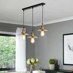 The Sovereign Pendant — 3-Light Bar, Brass