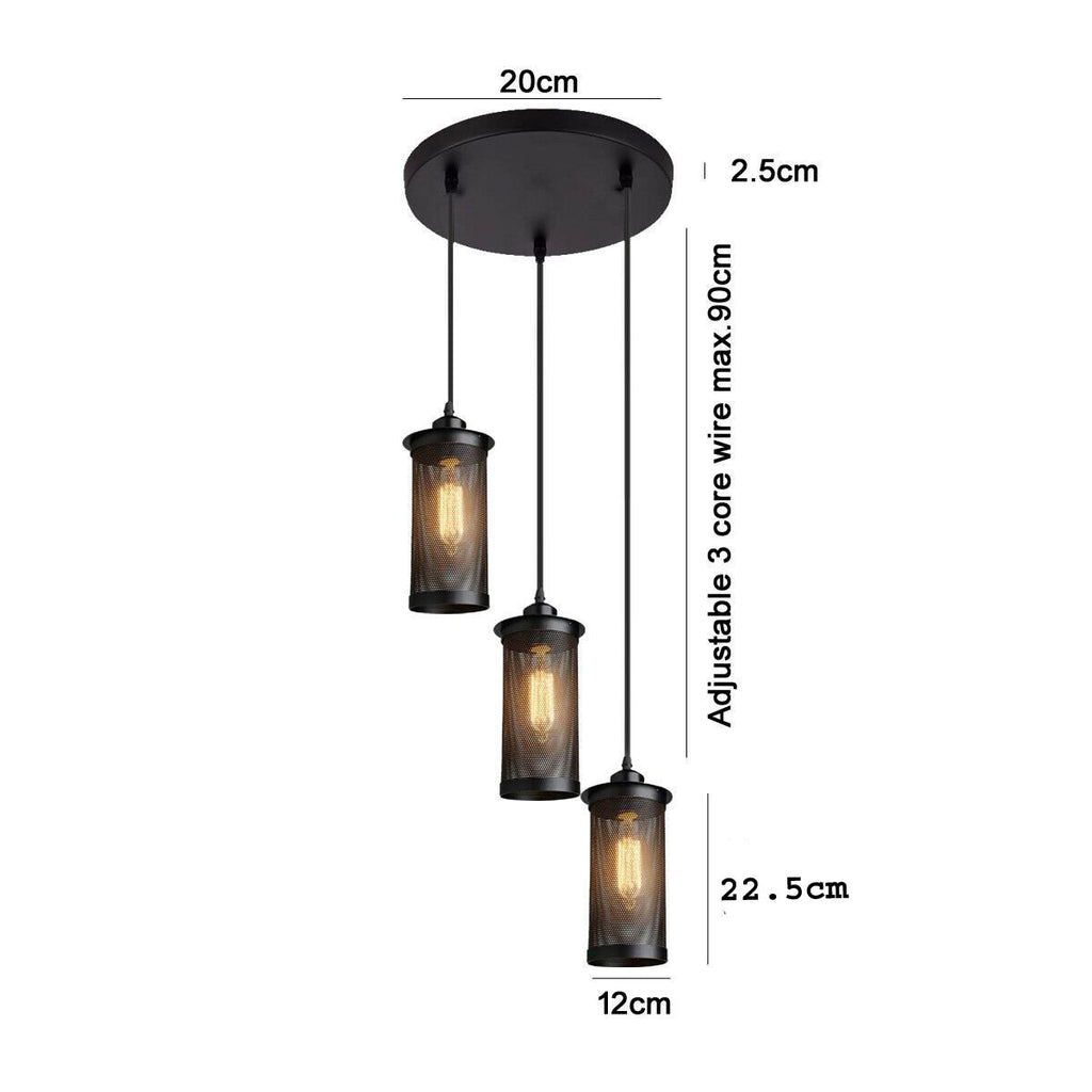 The Bishopsgate Pendant — Black Perforated Cylinder Cluster