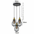 The Ravensbourne Pendant — Black Wire Cage Cluster Ceiling Light