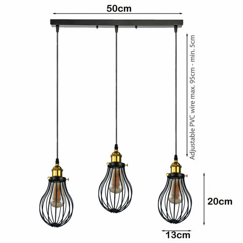 The Ravensbourne Pendant — Black Wire Cage Cluster Ceiling Light