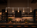 Shadwell Industrial 5-Light Waterpipe Ceiling Bar in modern industrial kitchen