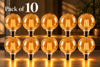 Soho amber glass G95 E27 LED bulbs — pack of 10