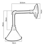 The Bellingford Pipe — Black Steampunk Wall Sconce